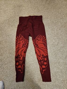 Fabletics Burgundy and Red Butterfly